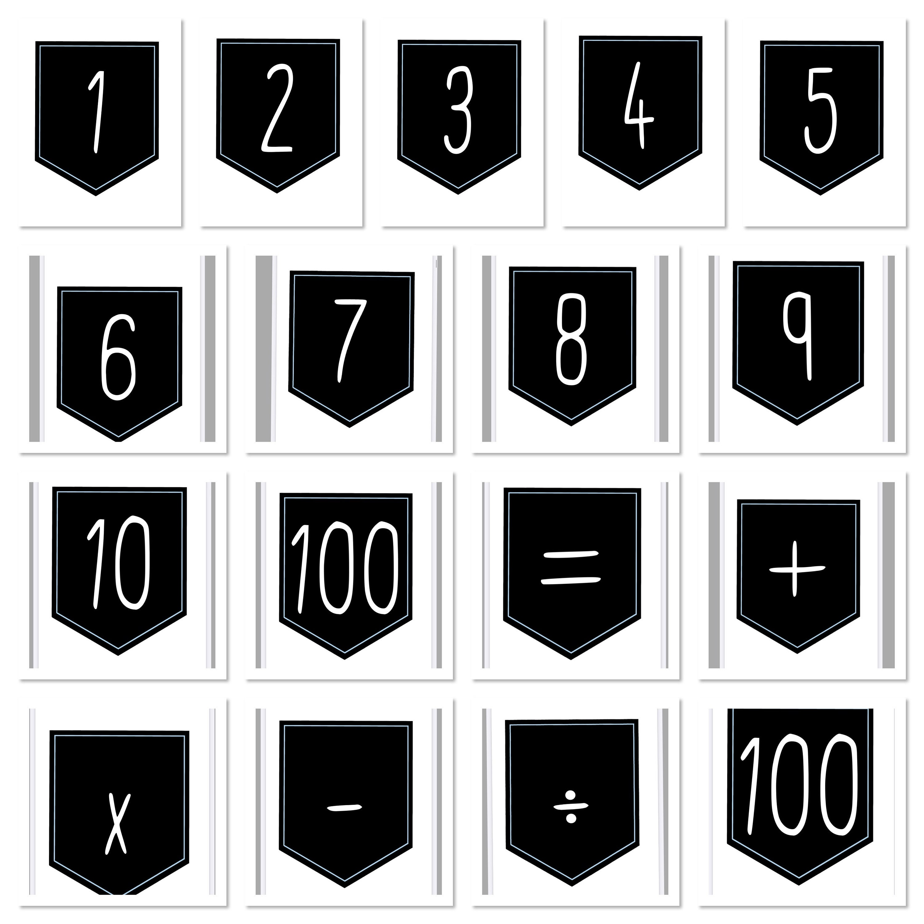 Letters and Numbers Display Banner Flags- DIGITAL DOWNLOAD - Etsy