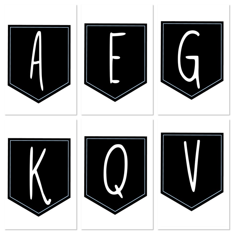 Lettered Flags Letters and Numbers Display Banner Flags- DIGITAL DOWNLOAD - Etsy