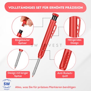 Tieflochmarker, Marker, Baumarker, Bleistift, Ersatzminen, Minen Bild 2