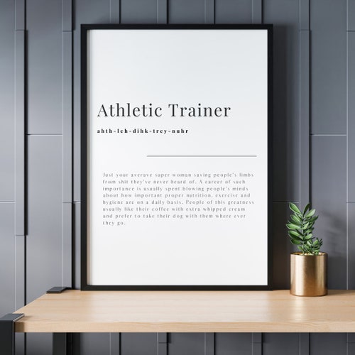 Funny Athletic Trainer Definition Printable Etsy