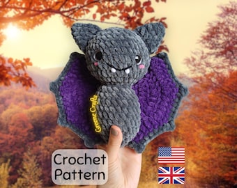 Crochet Pattern: Bat Plush Toy - Halloween PDF Pattern for Beginners
