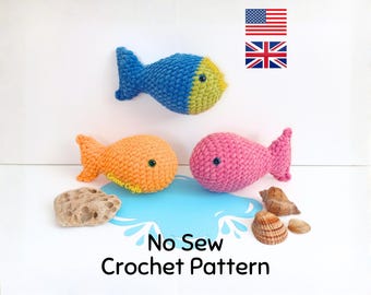 Crochet Pattern: Fish Plush Toy - Quick and Now Sew Amigurumi for Beginners