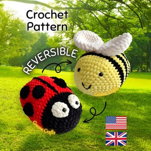 Crochet Pattern: Reversible Bee & Ladybug Plush Toy