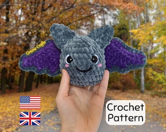 Crochet Pattern: Mini Bat Plush Toy - Halloween PDF Pattern for Beginners
