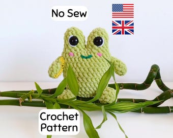 Crochet Pattern: No Sew Chubby Frog Plush Toy (Downloadable PDF)