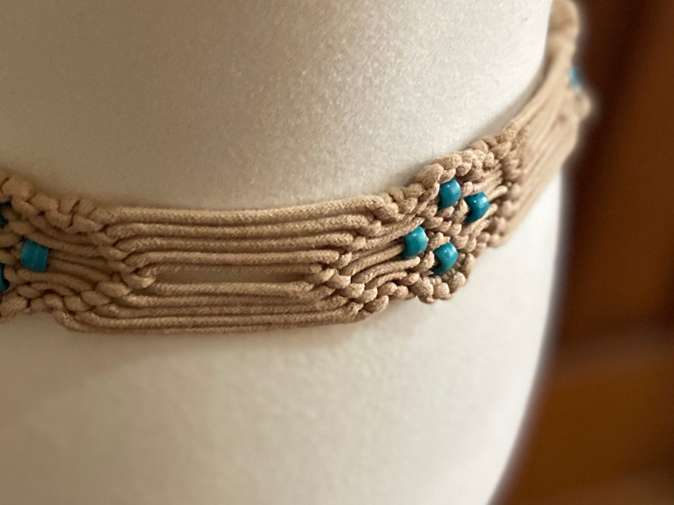 Beaded macramé or crochet belt Madeheart.com main image 4