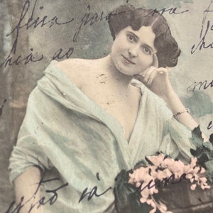 Cartolina d'epoca del 1900 di Liane De Vries famosa cantante lirica