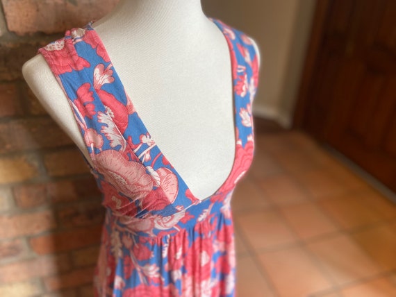 Low Cut 90s Floral Dress - Pink and Blue Floral D… - image 2