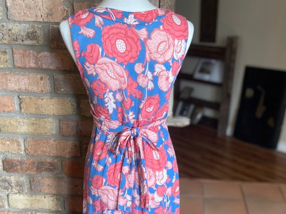 Low Cut 90s Floral Dress - Pink and Blue Floral D… - image 3