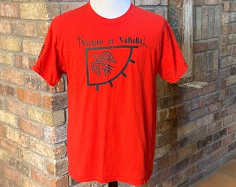 Viking Valhalla Victory Shirt - Volwassen maat Lg Red - Norse Norway Scandinavian Pagan T-Shirt
