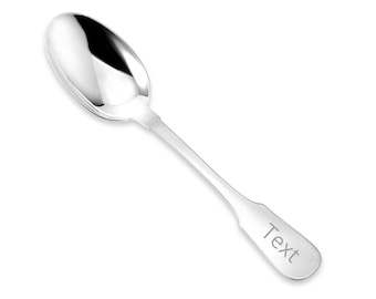 Recuerdo de plata de ley con forma de violín y cuchara para bebé, sencillo y grabable