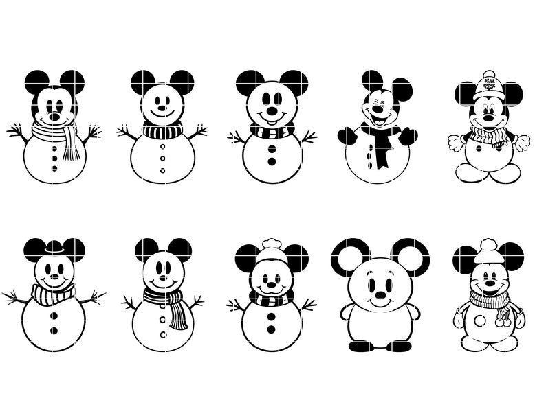 Mickey Snowman SVG, Snowman SVG, Mouse Snowman SVG, Christmas Snowman
