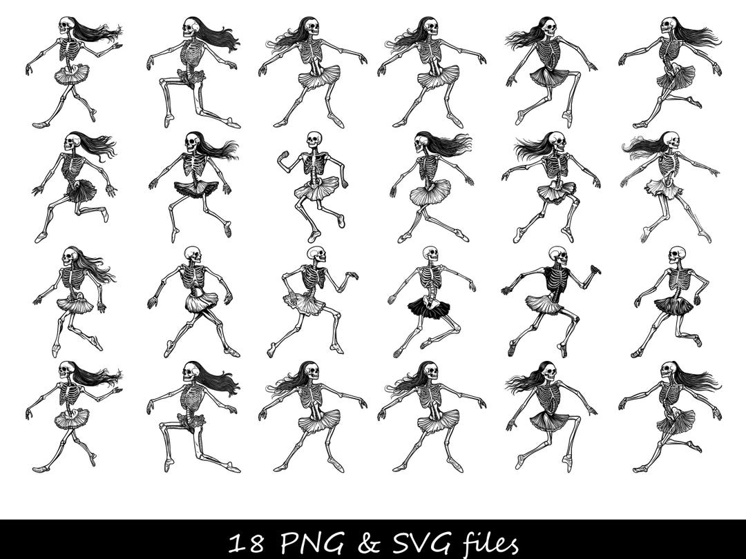 Skeleton Dancer SVG, Skeleton Ballerina SVG, Ballet Skeleton SVG ...