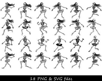 Skeleton Dancer SVG, Skeleton Ballerina SVG, Ballet Skeleton SVG, Dancing Skeleton Ballerina svg, Halloween Ballerina svg,Skeleton Pirouette