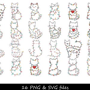 Chat de Noël SVG, SVG de Noël de chat, chat SVG, svg de Noël, Noël de chat noir, chat de Noël png, chat de Noël Cricut, arbre de Noël
