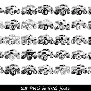 Monstertruck SVG-Bundle, Monstertruck Geburtstag SVG, Monstertruck Jam SVG, Monster Jam Truck SVG, Monster Truck Valentinstag SVG