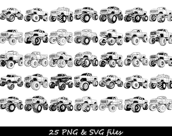Pakiet Monster Truck SVG, Monster Truck Birthday SVG, Monster Truck Jam SVG, monster jam truck svg, monster truck valentines svg