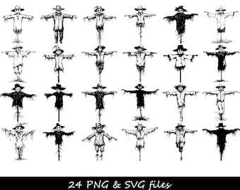 Scarecrow SVG, Fall Scarecrow SVG, Halloween Scarecrow SVG, Scarecrow Face svg, Scarecrow Silhouette svg,  Scarecrow Clipart