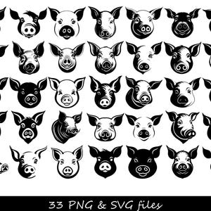 Paquete SVG de cerdo, SVG de cerdo, cara de cerdo SVG, cabeza de cerdo svg, silueta de cerdo svg, silueta de cara de cerdo svg, mostrar cerdo svg, cerdo de dibujos animados svg, algunos cerdos svg