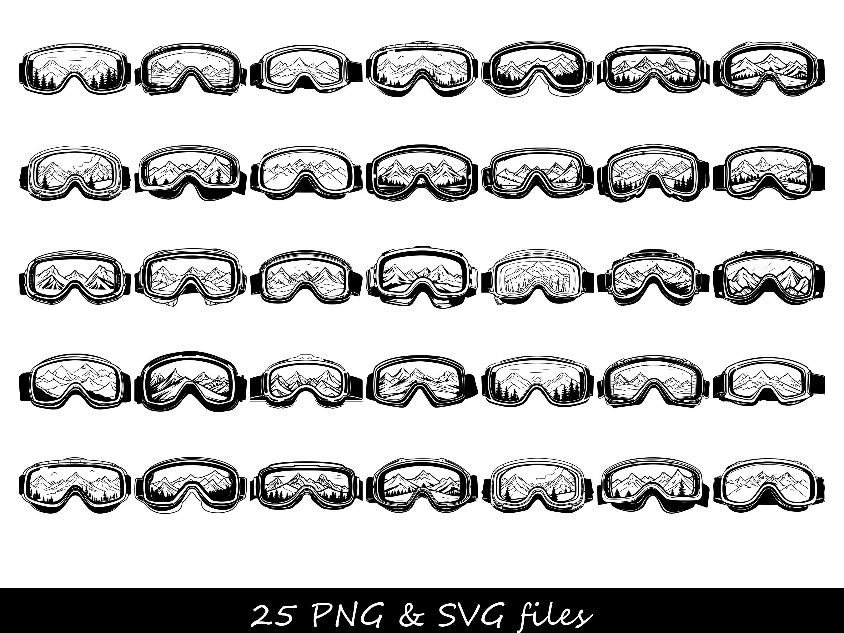 Ski Goggles SVG, Skiing SVG, Winter Sports SVG, Mountains