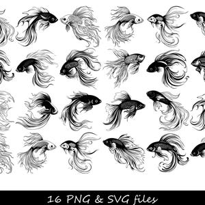 Betta Fish SVG, Fish SVG, Betta Fish, Betta Fish Tank Decor, Betta Fish Sticker, Betta Fish Decoration, Betta Fish Ornament, Fish Silhouette