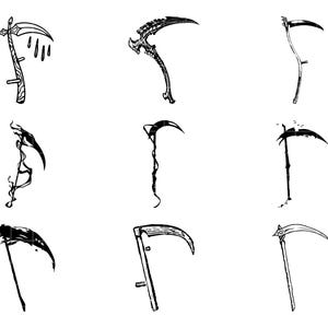 Sense SVG, Sensenmann SVG, Sensenmann SVG, Halloween Schädel, Tod Schädel, Monster Schädel, Gothic Schädel, gruselige Schädel, Horror Schädel, gruselige Schädel, Messer Schädel Bild 7