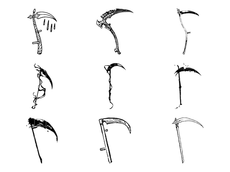 Sense SVG, Sensenmann SVG, Sensenmann SVG, Halloween Schädel, Tod Schädel, Monster Schädel, Gothic Schädel, gruselige Schädel, Horror Schädel, gruselige Schädel, Messer Schädel Bild 7