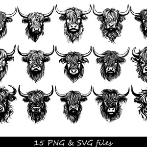 Highland Cow SVG, Highland Cow PNG, Highland Cow Print, Highland Cow Pattern, Highland Cow Shirt svg, Cow svg, Cow Prints svg, Cow Face svg