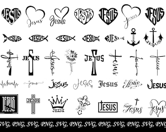Jésus SVG, SVG de la croix de Jésus, Jésus est roi SVG, seulement Jésus svg, Pâques Jésus svg, Noël svg Jésus, Jésus sur la croix svg, svg poisson de Jésus
