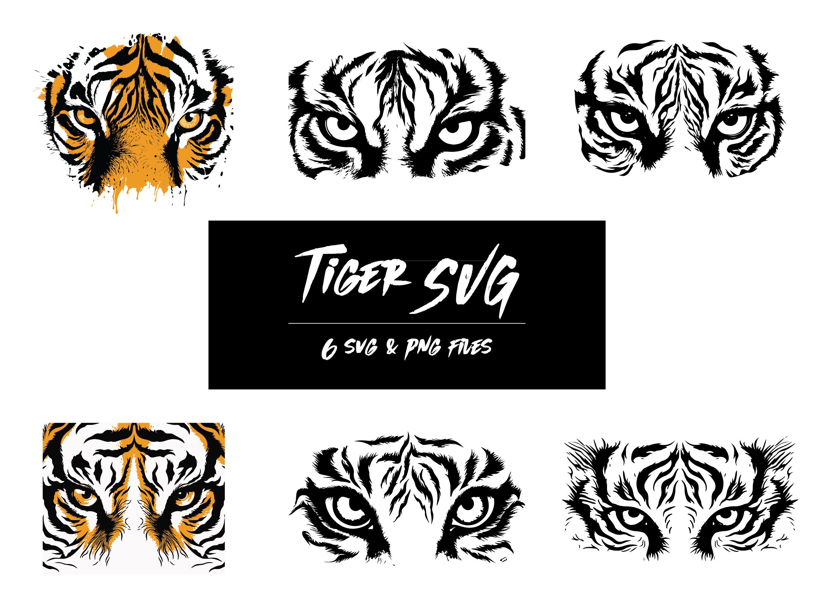 Tiger SVG, Tiger Face SVG, Tiger Mascot SVG, Tiger Head Svg, Tiger Eyes