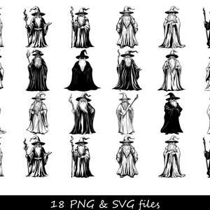 Assistant SVG, SVG de chapeau de sorcier, SVG de visage de sorcier, baguette magique svg, svg école de sorcier, svg D&D, clipart sorcier, Halloween svg, svg sorcier