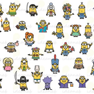 Minion SVG Bundle, Minions Face SVG, Minions SVG Outline, Minion Png Black and White, Despicable Me Svg, Minion Avengers Svg, Hand Drawn png image 3
