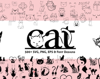 Cat SVG bundle, cat silhouette svg, funny cat svg, cat face svg, cat mom svg, peeking cat svg, cat quotes svg, black cat svg, crazy cat lady
