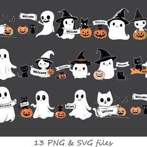 Ghost Welcome Sign SVG, Ghost SVG, Ghost Face svg, Cute Ghost svg,  baby ghost svg, halloween svg, Halloween ghost svg, Halloween door svg
