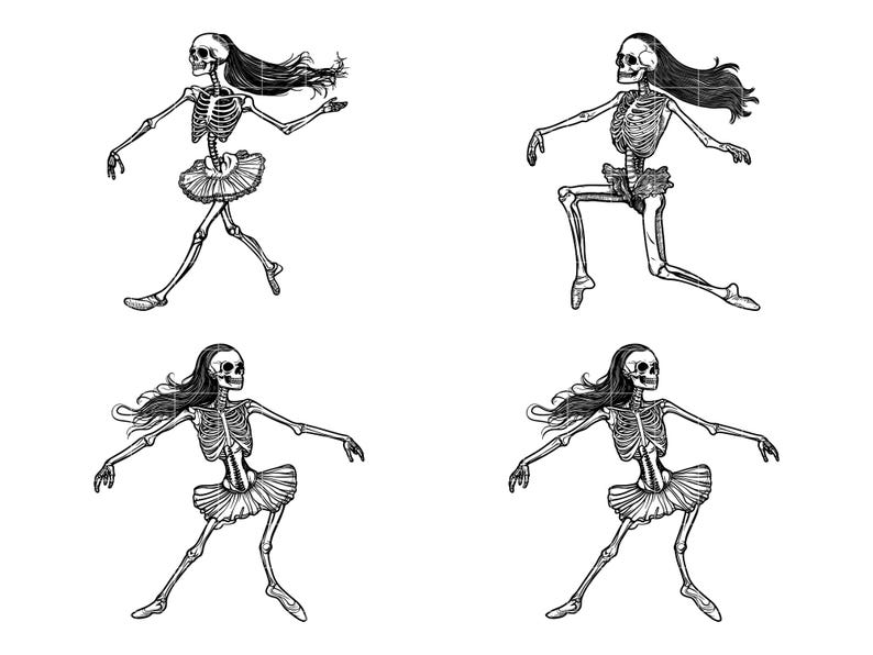 Skeleton Dancer SVG, Skeleton Ballerina SVG, Ballet Skeleton SVG ...