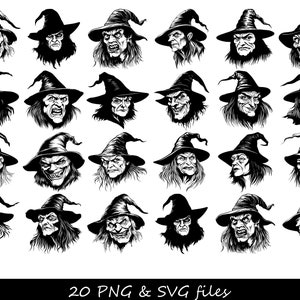 Heks SVG, heksengezicht SVG, Scarlet Witch SVG, Halloween svg heksenhoed, Hocus Pocus svg, heks schedel svg, heks zwarte kat svg, heks teef svg