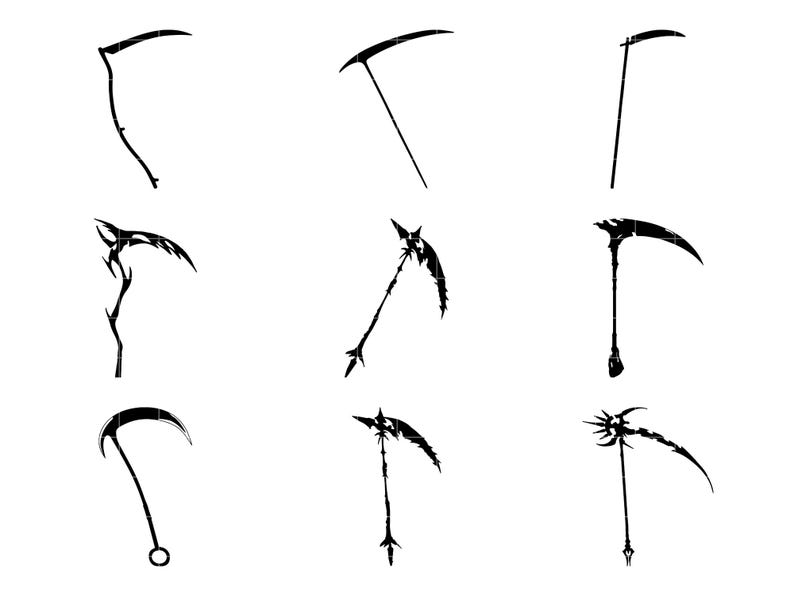 Sense SVG, Sensenmann SVG, Sensenmann SVG, Halloween Schädel, Tod Schädel, Monster Schädel, Gothic Schädel, gruselige Schädel, Horror Schädel, gruselige Schädel, Messer Schädel Bild 3