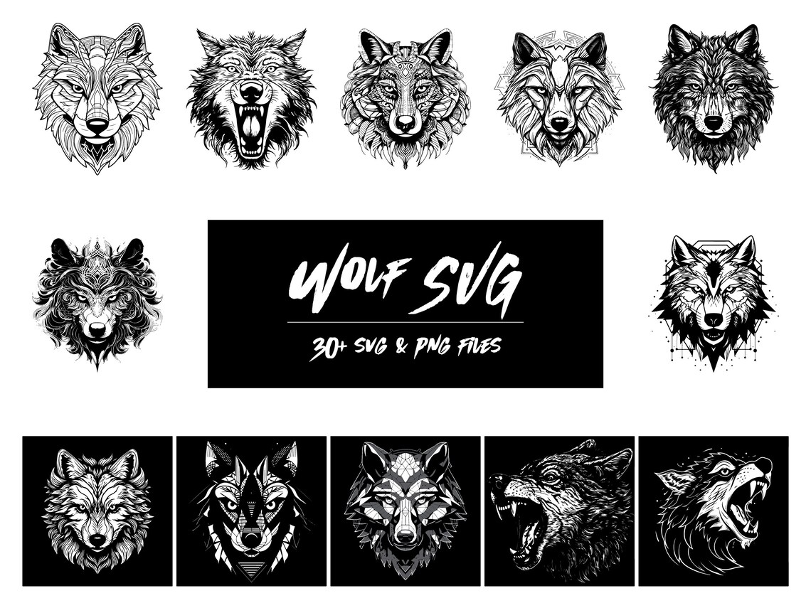 Wolf SVG, Wolf Pack SVG, Great Wolf Lodge SVG, Wolf With Indian