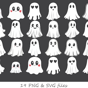 Ghost SVG Bundle, Ghost Face svg, Cute Ghost svg, gleeful ghost svg, baby ghost svg, halloween svg, Halloween ghost svg