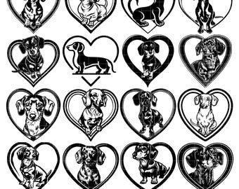 Dachshund SVG, Dachshund Heart SVG, Dog Heart SVG, Dog svg, Pet svg, Dog Mama svg,Dachshund Dog Shirt, Dachshund Line Art, Dachshund Sticker