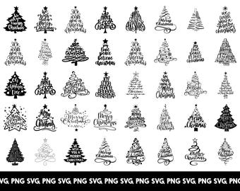 Christmas Tree SVG, Merry Christmas Tree SVG, Word Tree svg, Christmas Tree Cake svg, Christmas svg, Merry Christmas, Holidays SVG