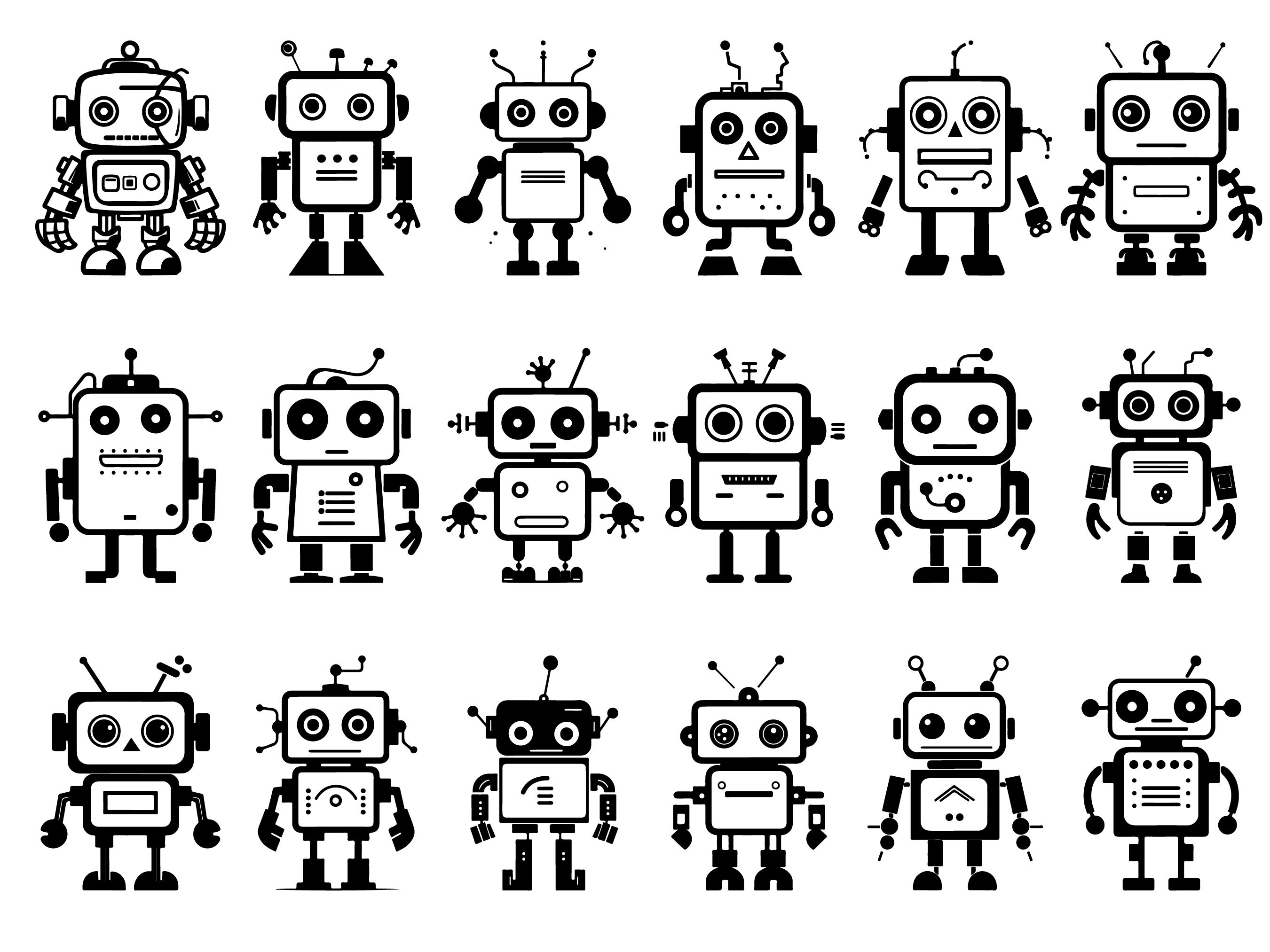 Cute Colorful Robot Clipart Vector Graphic Svg Png Jpg Eps Sticker