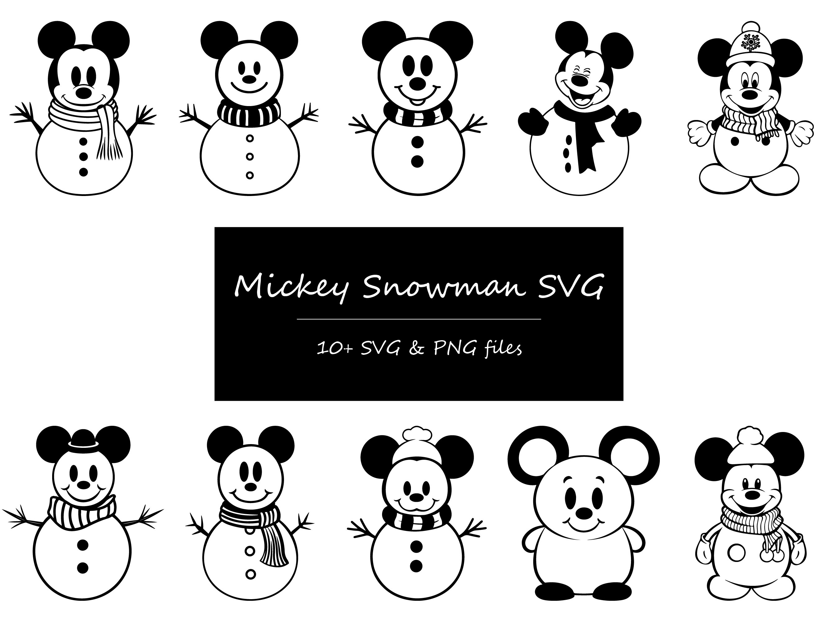 Mickey Snowman SVG, Snowman SVG, Mouse Snowman SVG, Christmas Snowman