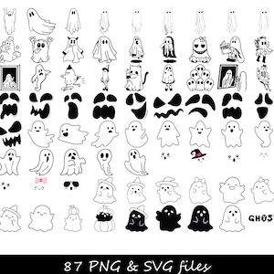 Ghost SVG Bundle, Ghost Face svg, Cute Ghost svg, gleeful ghost svg, baby ghost svg, halloween svg, Halloween ghost svg