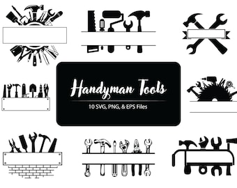 Tools Monogram, Tool Box Svg, Repair Tools Svg, Handyman Svg, Tools Clipart, Mechanics Tools Svg, Carpenters Tools Svg, Dad Tools Svg, Tools
