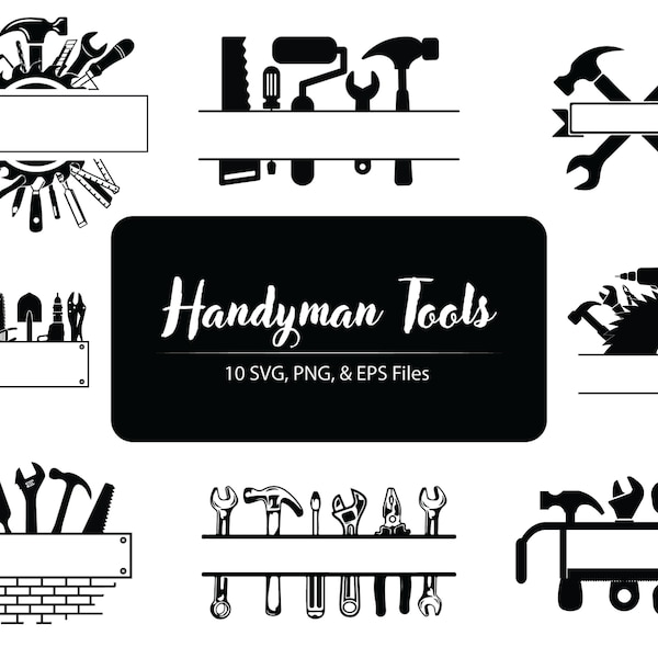 Tools Monogram, Tool Box Svg, Repair Tools Svg, Handyman Svg, Tools Clipart, Mechanics Tools Svg, Carpenters Tools Svg, Dad Tools Svg, Tools