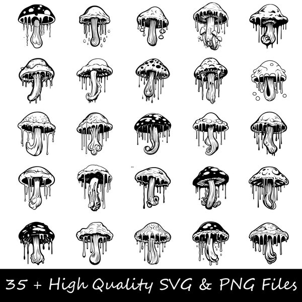 Dripping Mushroom SVG, Mushroom SVG, Mushrooms SVG, Magic Mushroom svg, Morel Mushroom svg, Mushroom Clipart, Psychedelic svg, Trippy svg