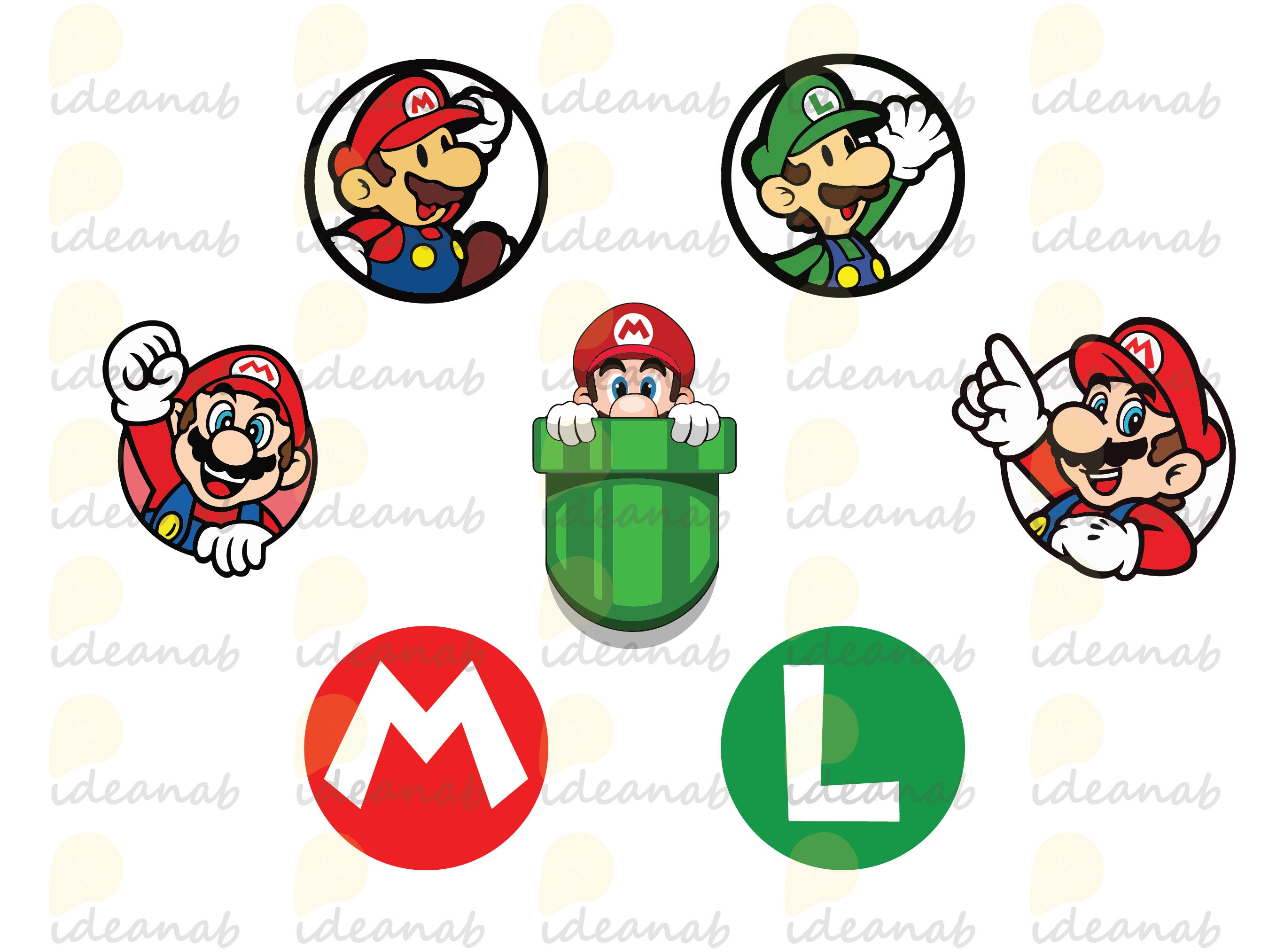 Mario SVG Bundle, Mario Head SVG, Super Mario Svg, Mario Kart Svg Files ...