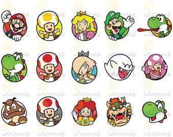 Mario SVG Bundle, Mario head SVG, Super Mario svg, Mario Kart svg Files, Mario Bros svg, Mario Characters svg, Mario Bros PNG, Mario Sticker
