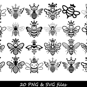 Queen Bee SVG, Queen Bee PNG, Bee SVG, Cute Bee svg, Baby Bee svg, Boho Bee svg, Bee silhouet svg, honingbij svg, hommel svg